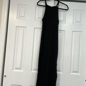 Robbed maxi dress with slit